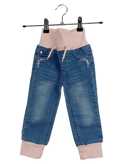Esprit Baby Jeans Mädchen Gr. 80 Blau Rosa Bauchbund High Waist