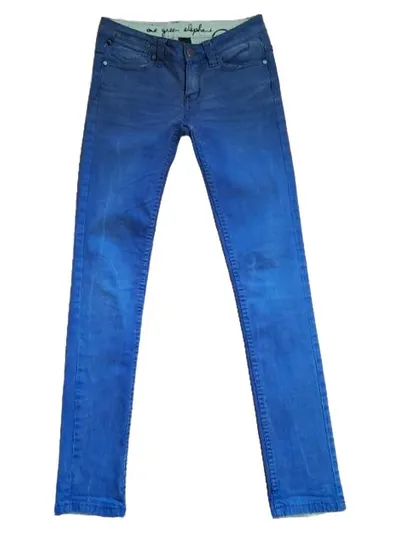 One Green Elephant Damen Jeans Straight Leg Gr. 36 W28 Blau Baumwolle