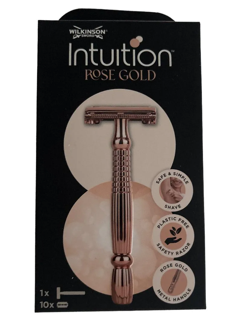 Wilkinson Sword Intuition Rose Gold Nassrasierer Damen Elegant Metallgriff 14cm 3
