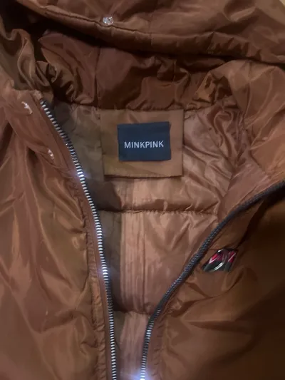 MINKPINK Steppjacke Damen Gr. 38 Kapuzenjacke Braun Parka Winterjacke
