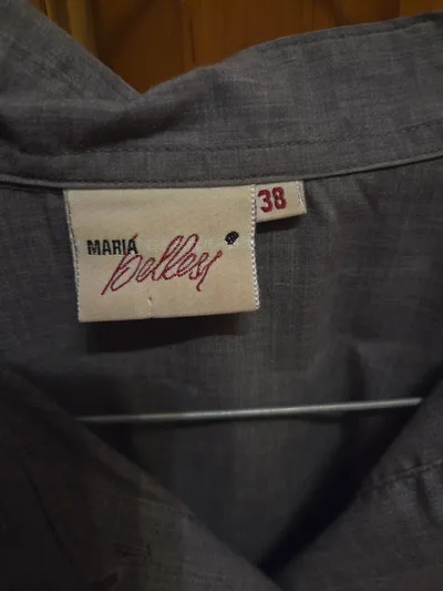 Maria Bellesi Damen Hemdbluse Gr. 38/M Grau Langarm Klassisch