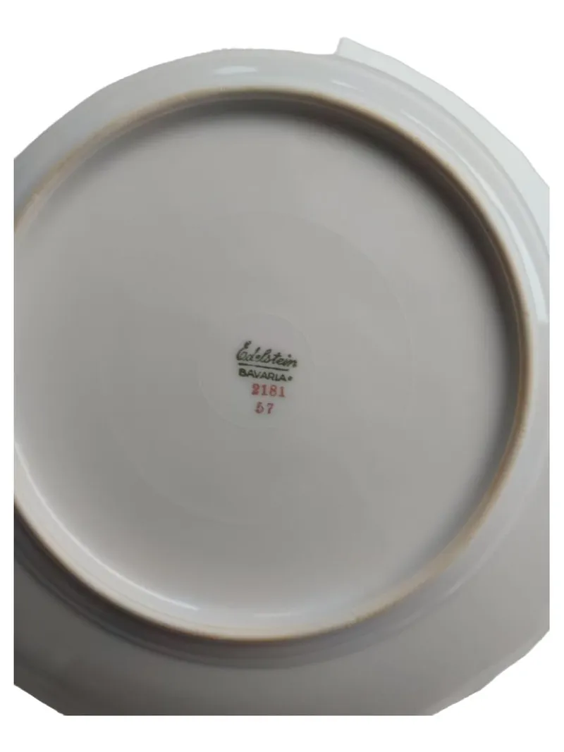 Edelstein Bavaria Essteller Porzellan Goldrand Weiß 25cm Klassisch 2