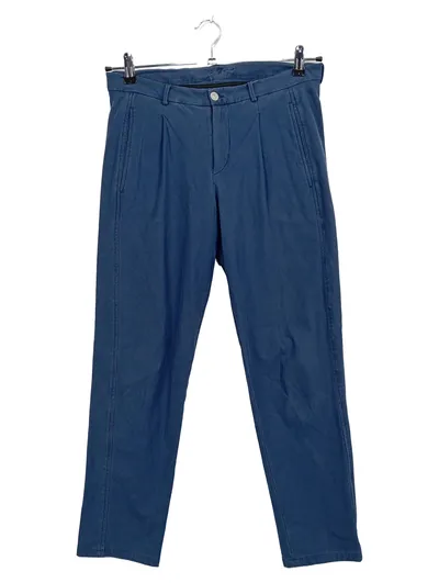 7 For All Mankind Stoffhose Herren W28 Blau Chino Pleated Baumwolle