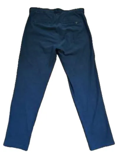 7 For All Mankind Stoffhose Herren W28 Blau Chino Pleated Baumwolle