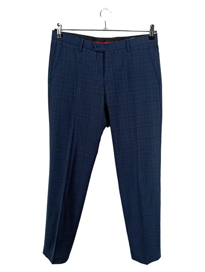 CG Club of Gents Anzughose Herren Blau Kariert Business Casual Gr. 48