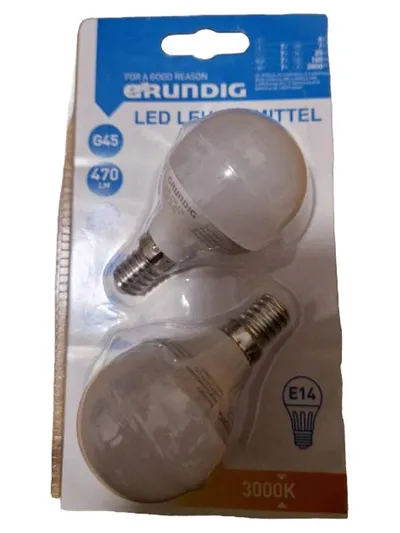 Grundig LED Leuchtmittel G45 E14 470lm 3000K Warmweiß 2er Pack