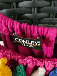 Conleys Black Sommerkleid Pink Quasten Trägerkleid Gr. XS/34 Boho 5