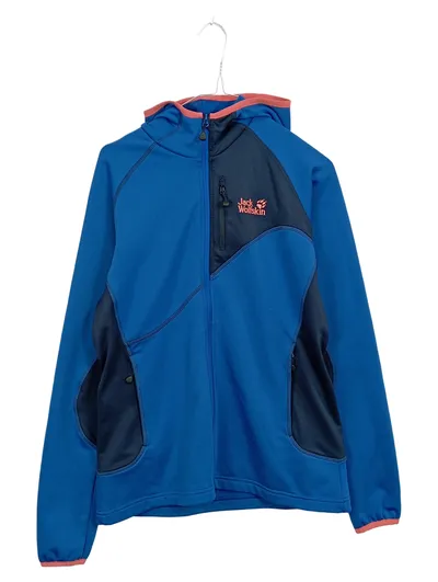 Jack Wolfskin Damen Softshelljacke Gr. M/40 Blau Kapuze Outdoor