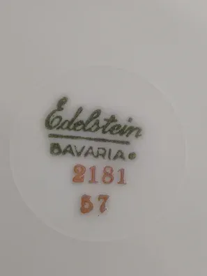 Edelstein Bavaria Essteller 2181 Porzellan Uni Weiß 25cm Klassisch Festlich