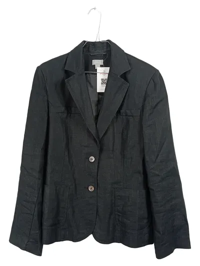 Lindex Damen Blazer Jacke Leinen Schwarz Gr. 42/XL Business Klassisch