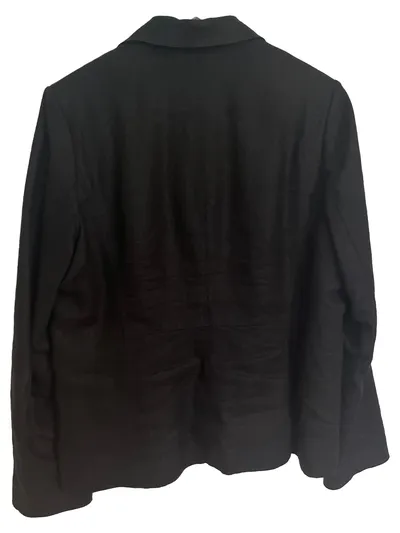 Lindex Damen Blazer Jacke Leinen Schwarz Gr. 42/XL Business Klassisch