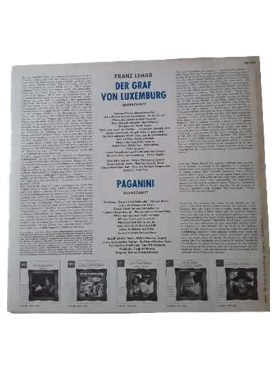 Odeon Franz Lehár Der Graf von Luxemburg Paganini Operette Vinyl LP Klassik