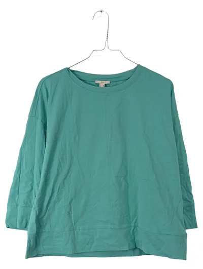 EDC by Esprit Damen Langarmshirt Türkis Gr. M Bio-Baumwolle Casual