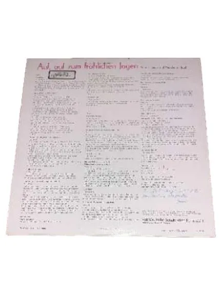 Auf, auf, zum fröhlichen Jagen - Signale Lieder Märsche Jagd Vinyl LP Eterna 2