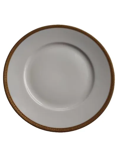 Edelstein Bavaria Essteller Porzellan Goldrand 25cm Dekor 2181 Weiß
