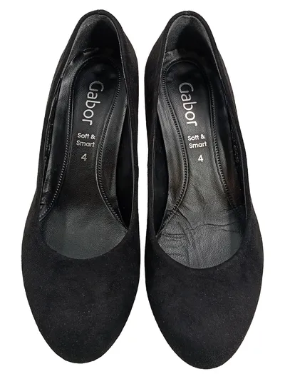 Gabor Soft & Smart Damen Pumps Schwarz Wildleder Gr. 37 Klassisch