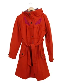 Blutsgeschwister Leichter Mantel Damen Kapuze Stickerei Orange L 42 1