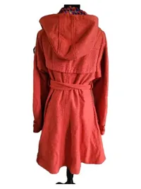 Blutsgeschwister Leichter Mantel Damen Kapuze Stickerei Orange L 42 4