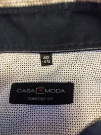 CASAMODA Herren Business Hemd Comfort Fit Gr. 40/M Weiß Geometrisch 2