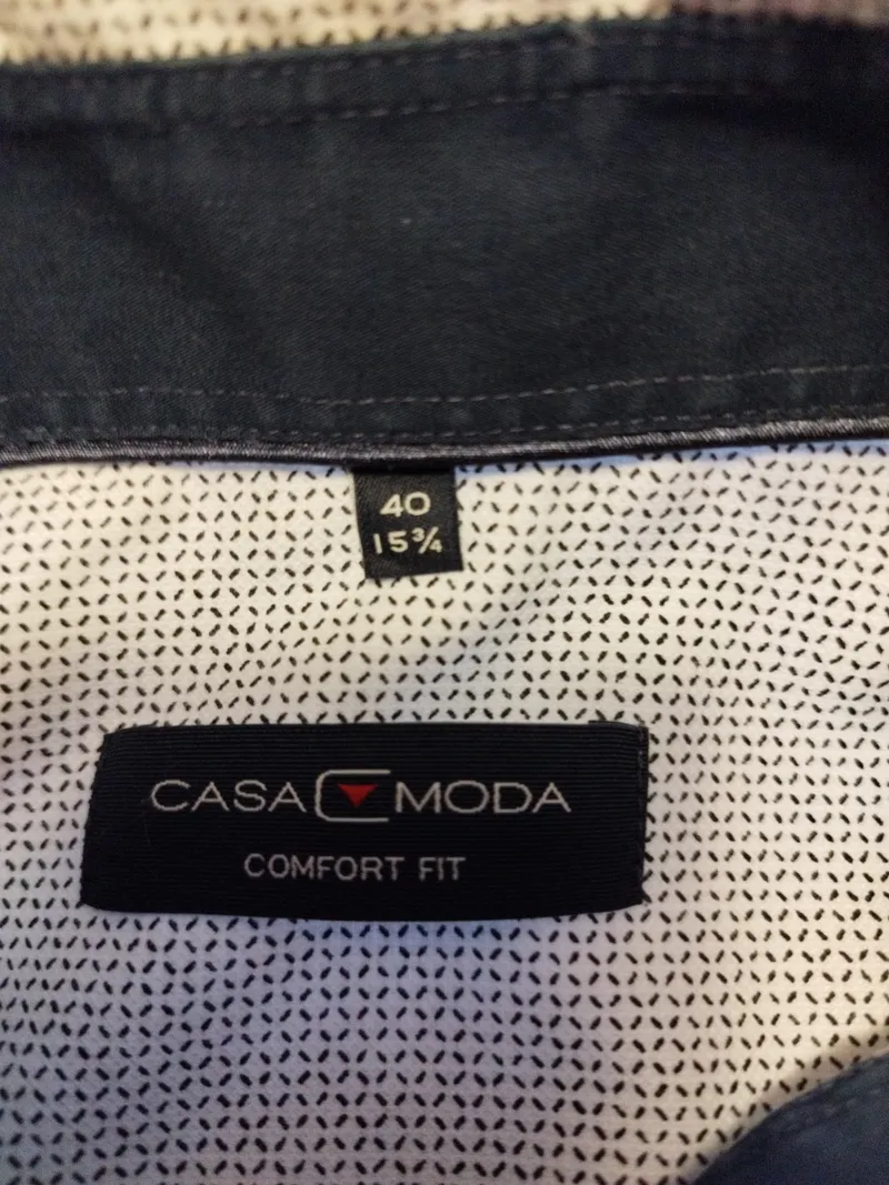 CASAMODA Herren Business Hemd Comfort Fit Gr. 40/M Weiß Geometrisch 2