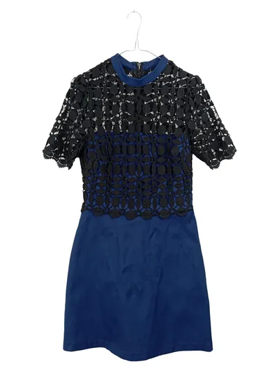 ASOS Damen Spitzenkleid Blau Schwarz Gr. 36 Elegant Festlich
