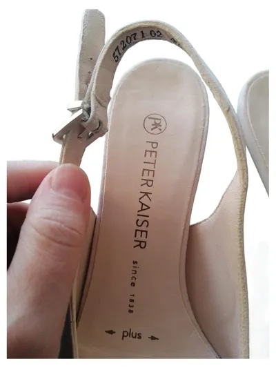 Peter Kaiser Damen Slingback Pumps Beige Gr. 37,5 Schleife Elegant