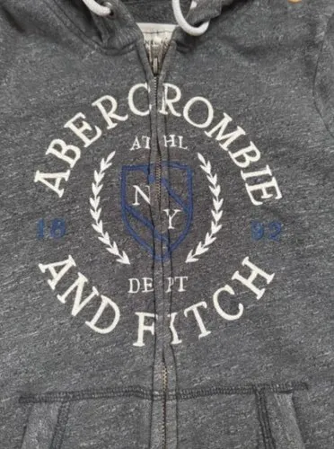 Abercrombie & Fitch Kapuzenpullover Damen Gr. M Grau Hoodie Zip