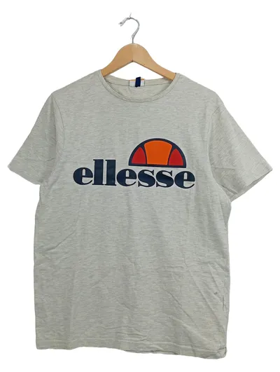ellesse Herren T-Shirt Grau Logo Print Baumwolle Gr. M Sportlich Freizeit