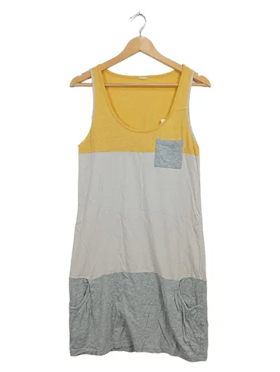 Bench. Damen Trägerkleid Freizeitkleid Gr. 40 Gelb Grau Colorblock