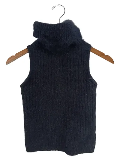 MNG Collection Damen Pullunder Rollkragen Rippstrick ärmellos Schwarz Gr. M