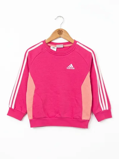 adidas Mädchen Sweatshirt Gr. 92 Pink 3-Streifen Pullover Sportlich