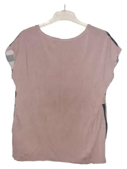 Cartoon Damen Shirt Bluse Gr. 40 Rosa Gestreift Kurzarm Casual Sommer Top 2