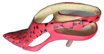 Markenlos Sandaletten Rot Geometrisch Cut-Outs Damen Gr. 38 Deko