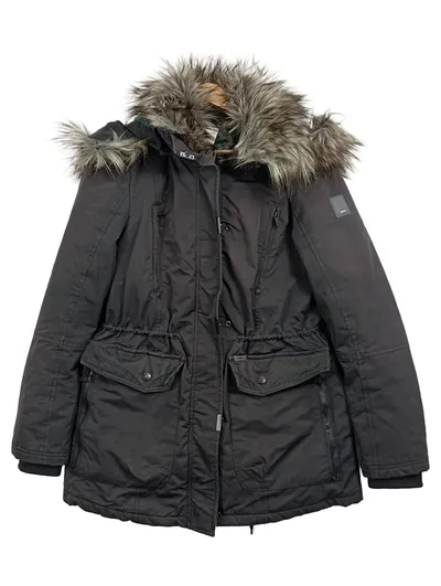 Khujo Damen Parka Winterjacke Fellkapuze Grau Gr. L 42