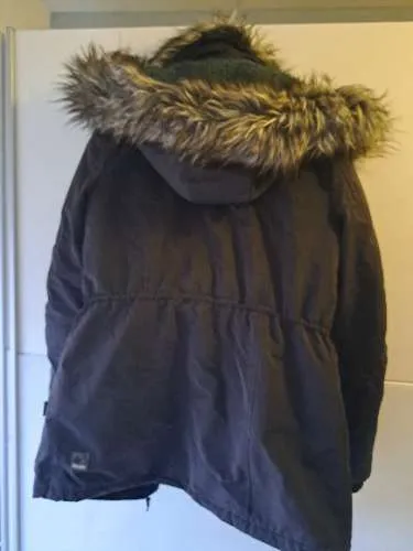 Khujo Damen Parka Winterjacke Fellkapuze Grau Gr. L 42