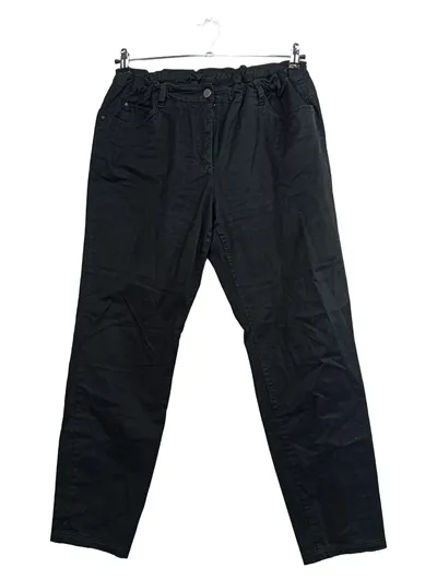 CANDA Damen Stoffhose Baumwolle Uni Casual Alltag Schwarz Gr. 46