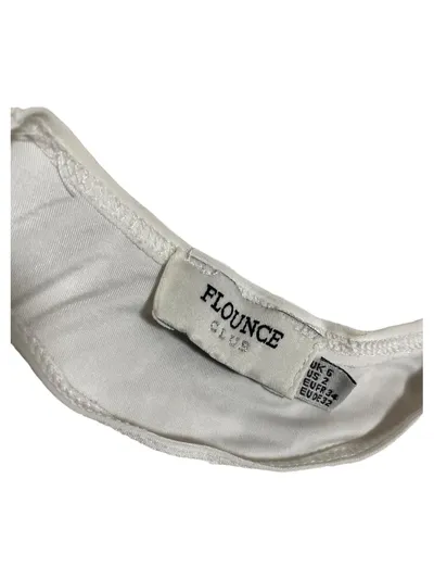 Flounce London Damen Body Gr. 34/XS Weiß Ärmellos Basic