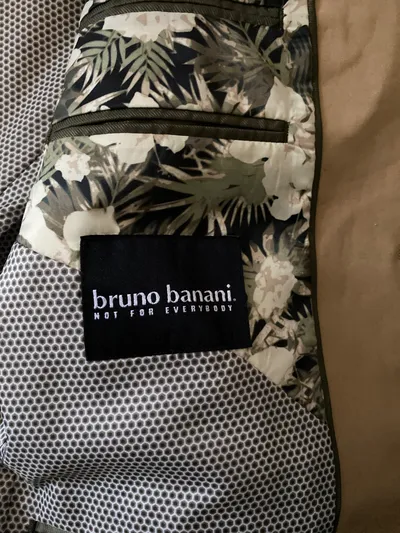 Bruno Banani Herren Sakko Gr. 44 Beige Baumwolle Casual Blazer