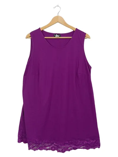 MIAMODA Damen Unterhemd Top Gr. 46 Lila Spitze Ärmellos Feminin