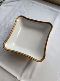 Edelstein Bavaria Konfektschale Porzellan Goldrand 23cm Weiß Elegant 2