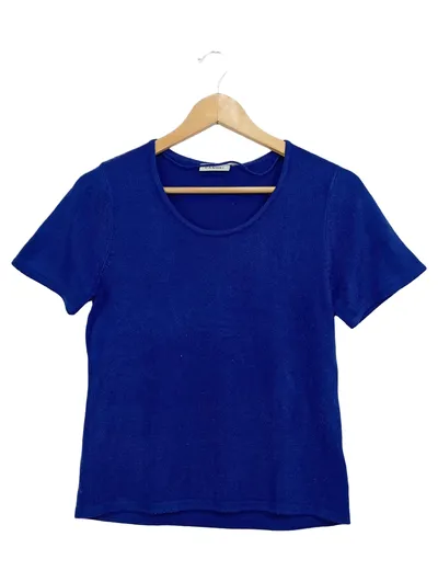 Canda Damen T-Shirt Blau Gr. 36, S Basic Kurzarm