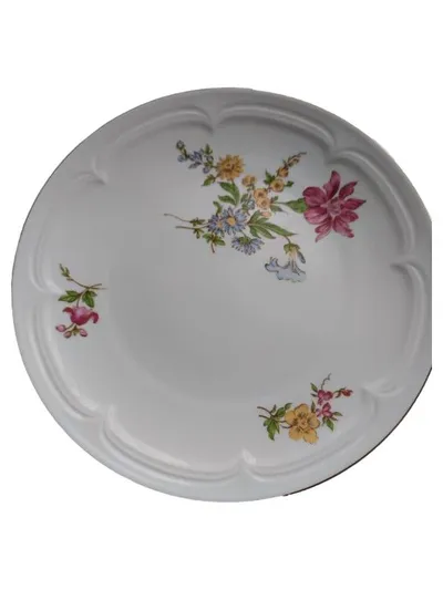 Kahla Essteller Porzellan Vintage Blumenmuster Weiß 24cm