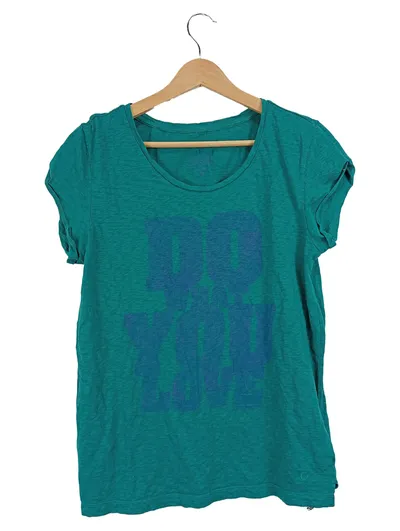 Campus Damen T-Shirt Gr. S türkis Do What You Love Baumwolle