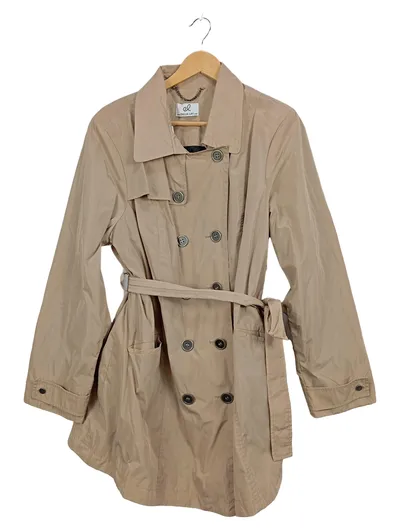 Emilia Lay Damen Trenchcoat Kurzmantel Beige Gr. 46 Klassisch
