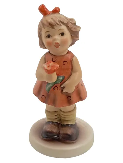 Goebel Hummel Figur Mädchen mit Blume Porzellan 10 cm Germany 2000