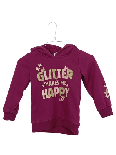 Dopodopo Mädchen Kapuzenpullover Gr. 104 Lila Glitzer Schmetterlinge