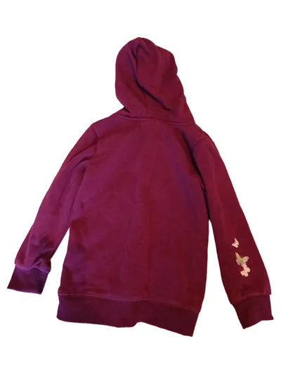 Dopodopo Mädchen Kapuzenpullover Gr. 104 Lila Glitzer Schmetterlinge