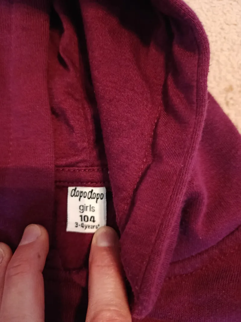 Dopodopo Mädchen Kapuzenpullover Gr. 104 Lila Glitzer Schmetterlinge 6
