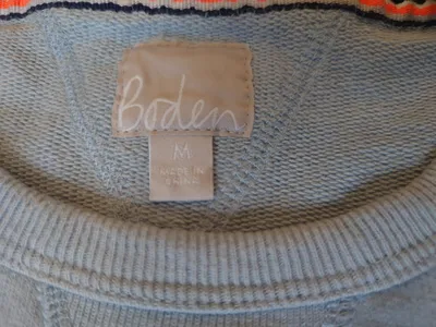 Boden Herren Pullover Sweatshirt Gr. M Blau Baumwolle Langarm Casual
