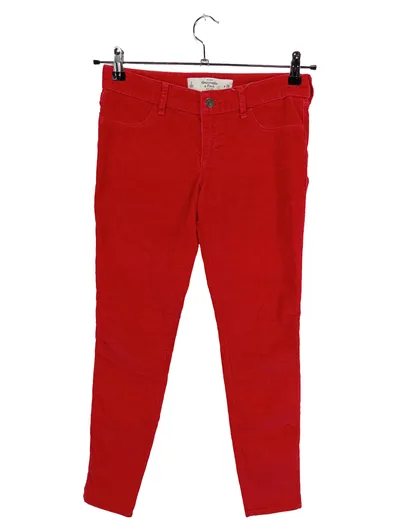 Abercrombie & Fitch Cordhose Damen Rot W26 Casual Baumwolle Skinny